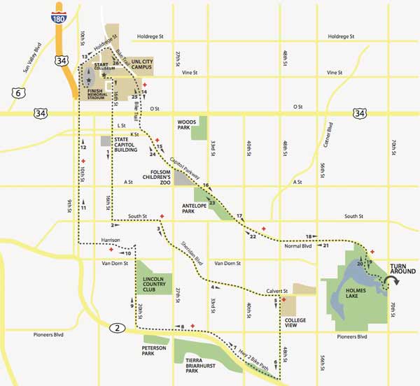 Lincoln Marathon Map